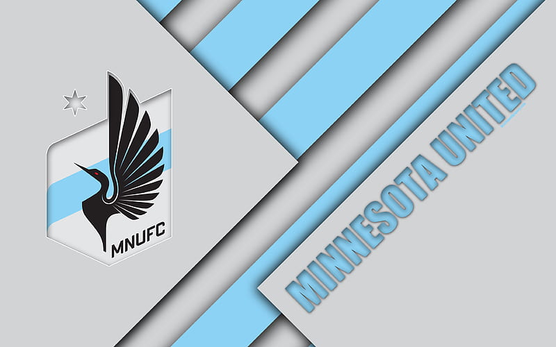 Minnesota United FC, material design logo, gray blue abstraction, MLS, football, Minneapolis, Minnesota, USA, Major League Soccer, HD wallpaper