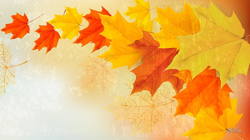 Autumn style, fall, leaves, autumn, 3D and CG, abstract, leaf, foliage,  colors, HD wallpaper | Peakpx