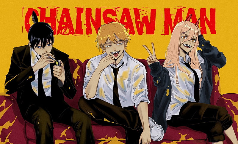 Anime, Chainsaw Man, Aki Hayakawa , Denji (Chainsaw Man) , Power (Chainsaw Man), HD wallpaper