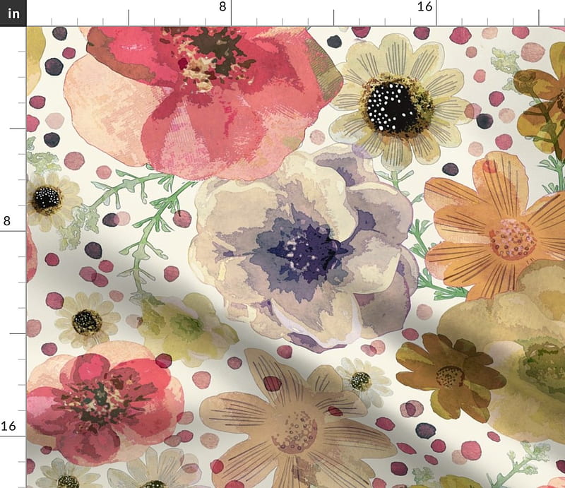 Hand Painted Floral Jumbo- Hand Drawn Fabric, HD wallpaper