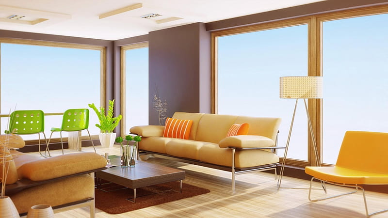 Luxurious Living Room, beautiful living room, living room, beautiful house, HD wallpaper