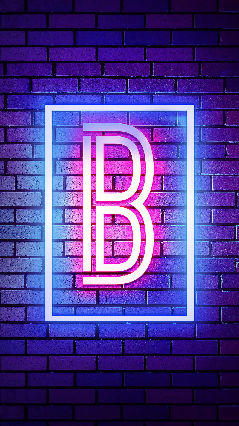 B Neon, B Alphabet, Neon Alphabet, Neon B, HD phone wallpaper