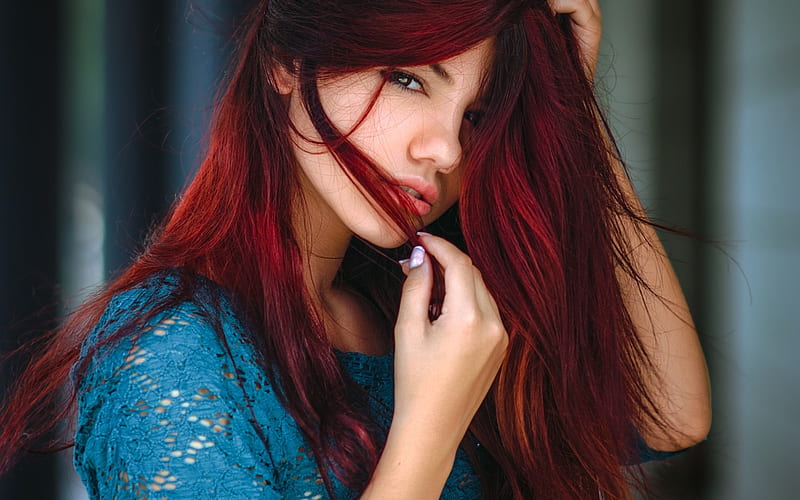 Delaia Gonzalez, babe, model, red head, lady, woman, HD wallpaper