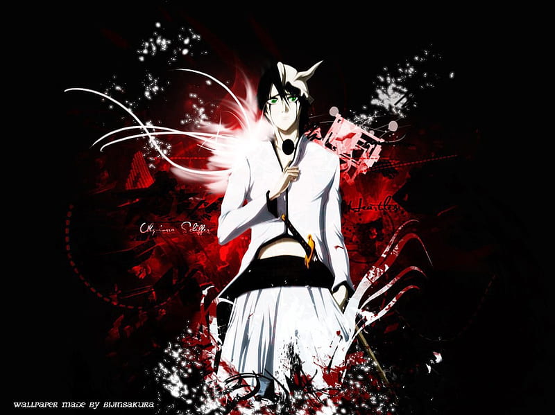 Missing My Heart, bleach, red, ulquiorra, black, hollow, lonely, cool, anime, heart, sad, white, HD wallpaper