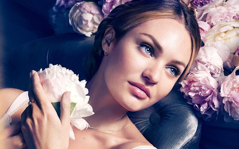 Candice Swanepoel, portrait, model, beautiful woman, make-up, HD wallpaper