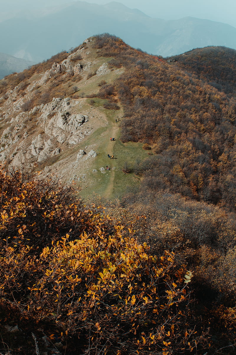 hill, mountain, aerial view, peak, landscape, HD phone wallpaper