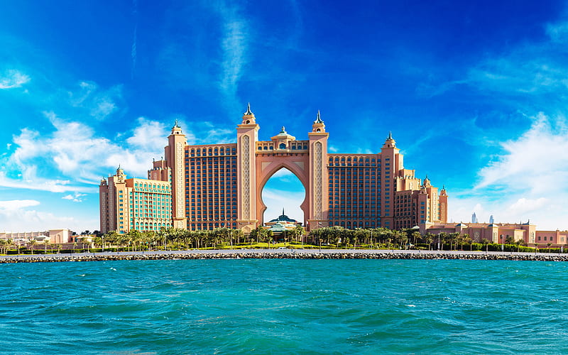 Atlantis Hotel Dubai, UAE, summer, sea, luxury hotels, HD wallpaper