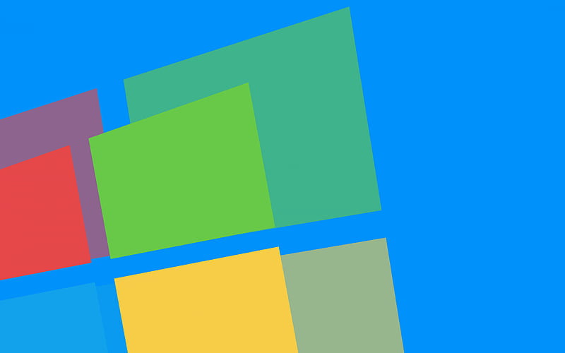 Windows 10 logo, blue background, creative art, minimalism art, Windows logo, HD wallpaper
