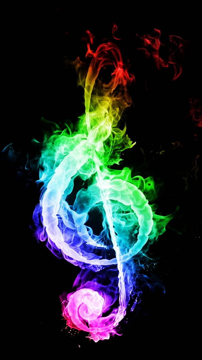Flame treble clef, galaxy, lover, HD phone wallpaper
