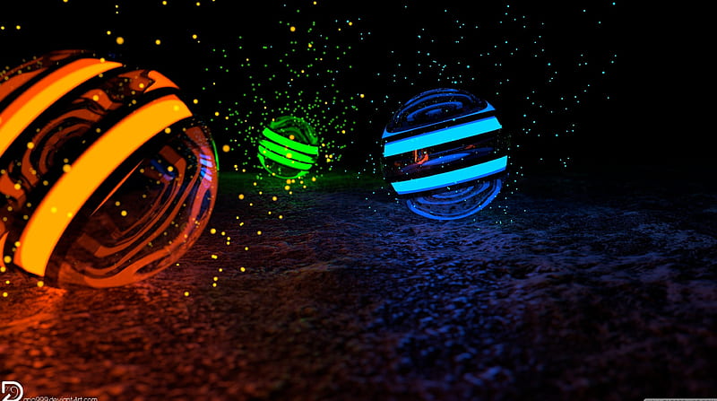 spheres of particles, ball, particle, sphere, orb, HD wallpaper
