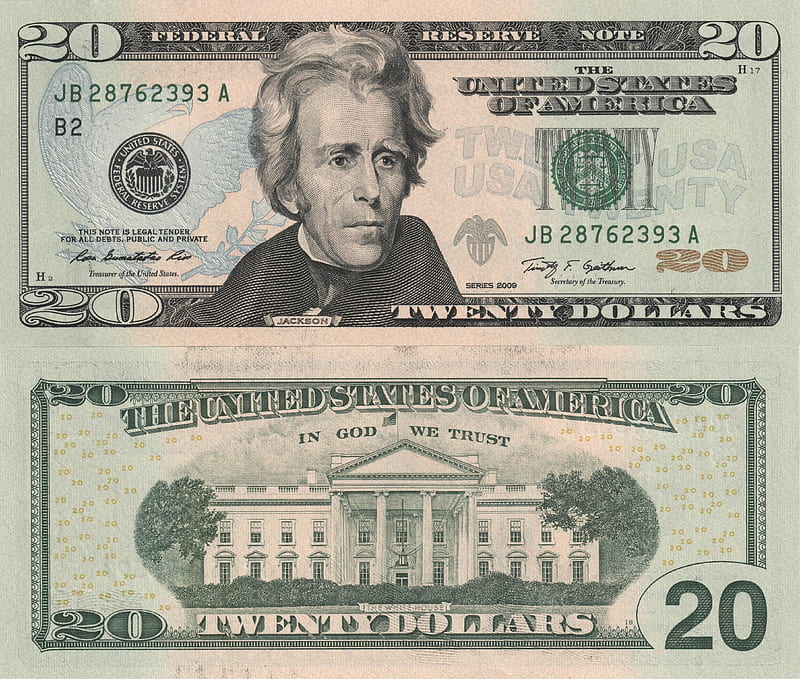 US $20 Dollar Billl, American Money, USA, money, dollar, American, America, 20 Dollar Bill, bill, note, currency, paper, US, Andrew Jackson, dollar bill, HD wallpaper