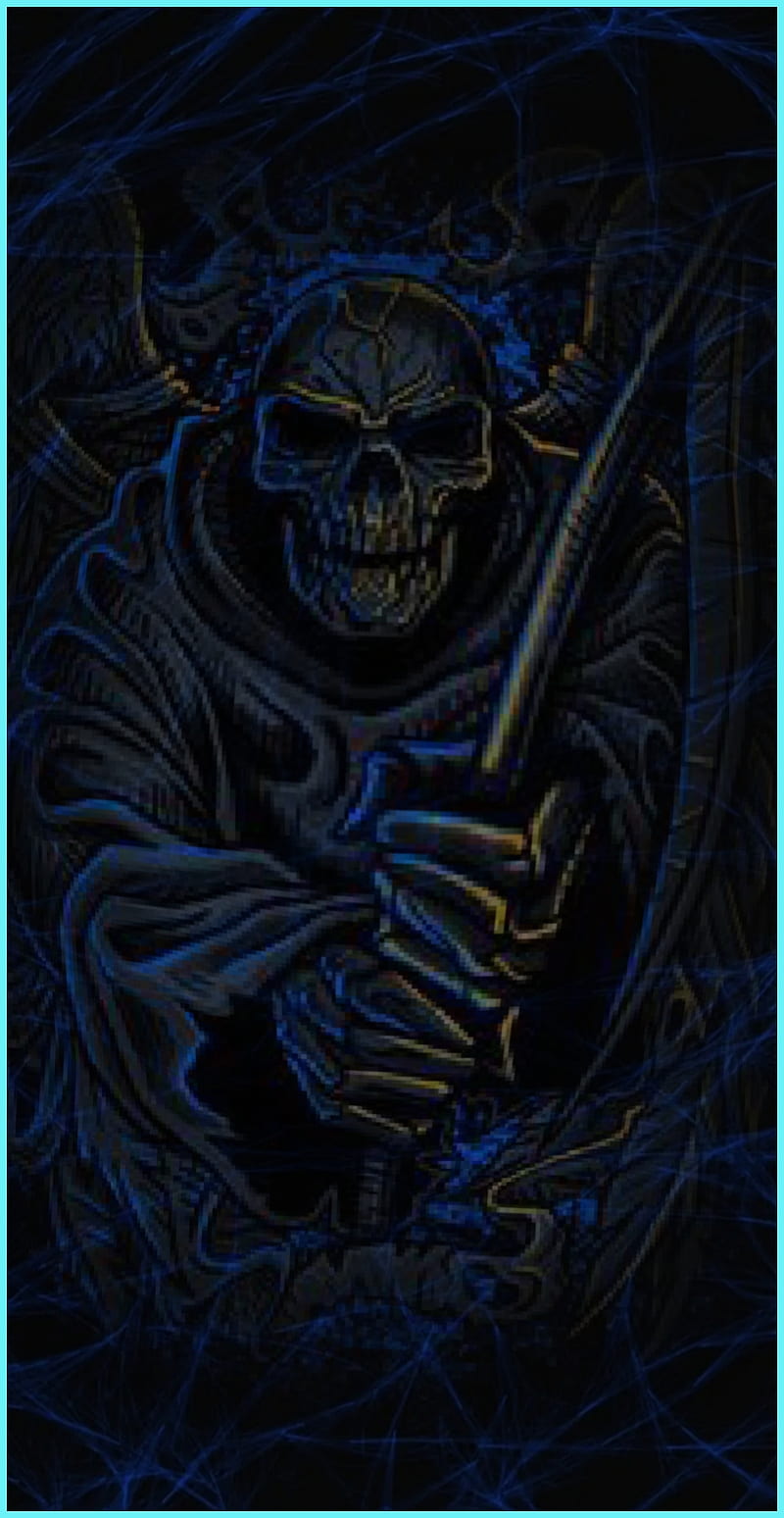 Blue Death Reaped Skull Hd Mobile Wallpaper Peakpx 8141