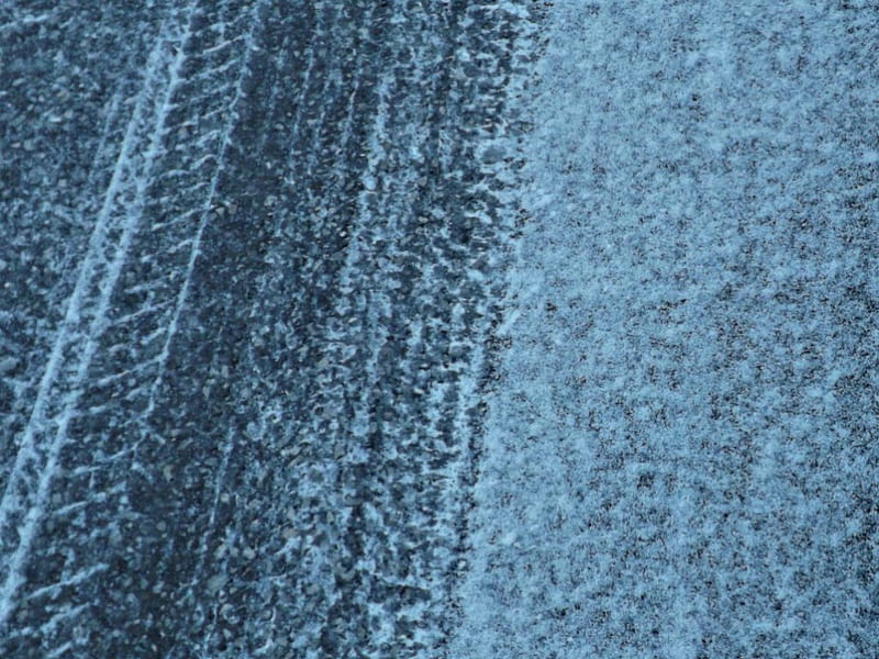 tire tracks, white, snow, tracks, blue, HD wallpaper