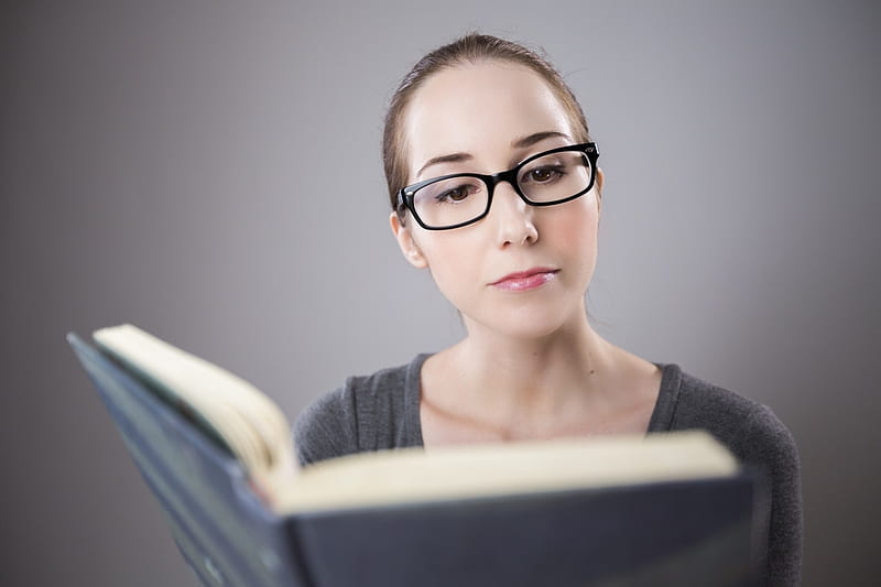 Reading woman, Glasses, Book, Reading, Woman, People, HD wallpaper