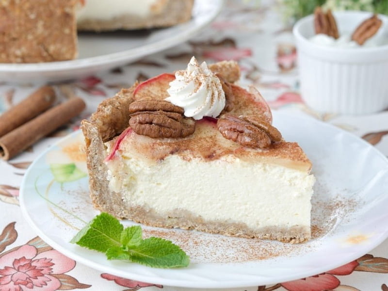 A slice of desserts, cake, food, slice, plate, desserts, HD wallpaper