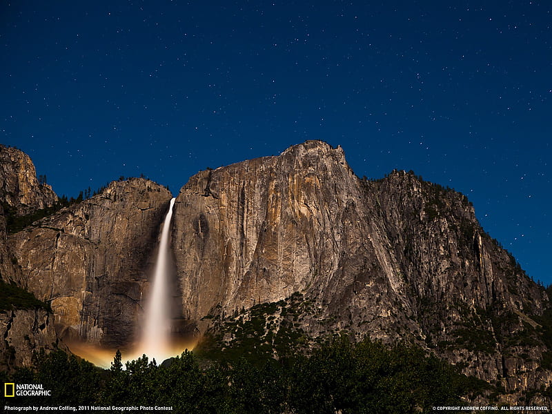 Upper Yosemite Falls California-Landscape graphy theme, HD wallpaper