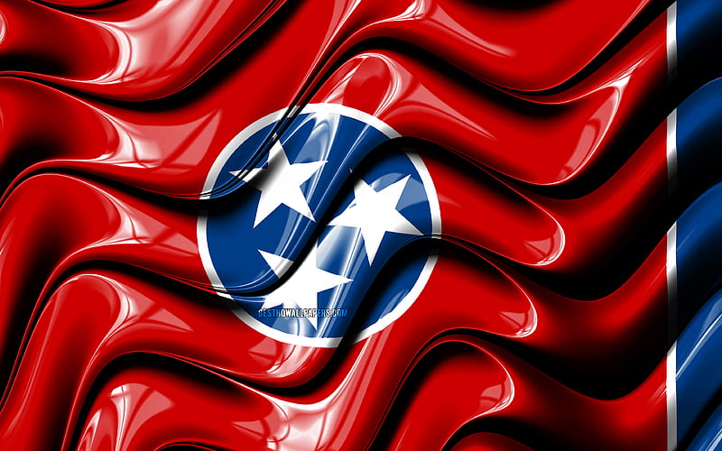 Tennessee flag United States of America, administrative districts, Flag of Tennessee, 3D art, Tennessee, american states, Tennessee 3D flag, USA, North America, HD wallpaper