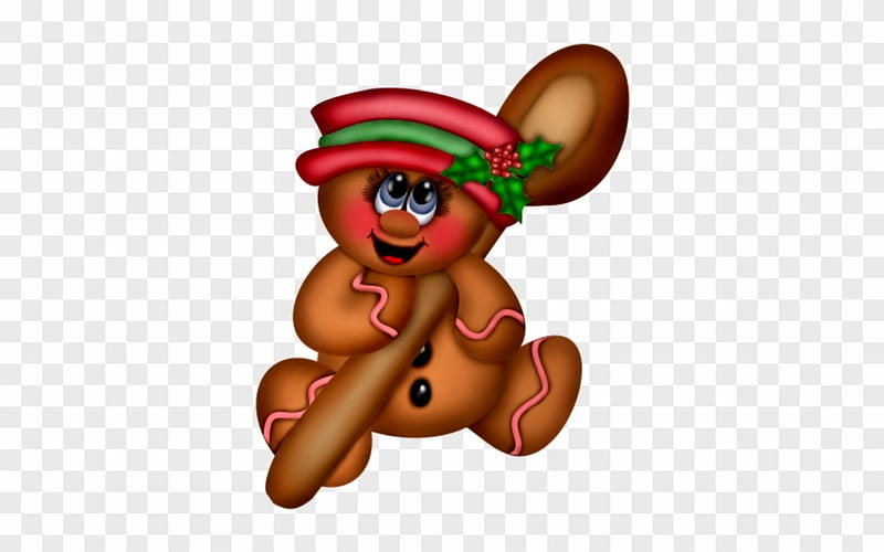 Cute Christmas Gingerbread Man With Spoon, Gingerbread Man, Cute, Spoon, Christmasw, HD wallpaper