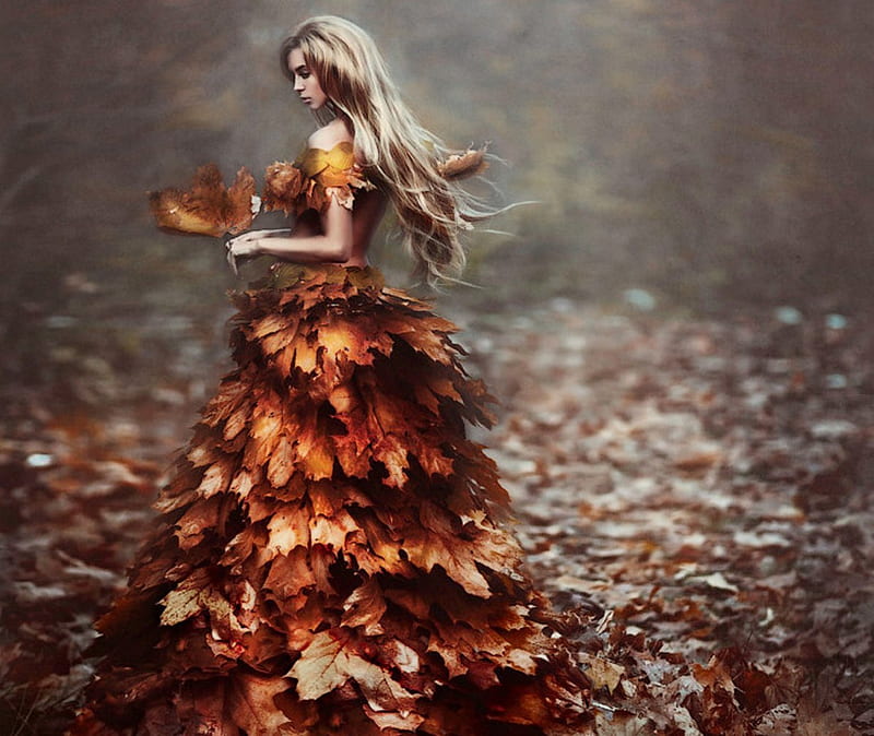 Beauty, autumn, model, lady, HD wallpaper