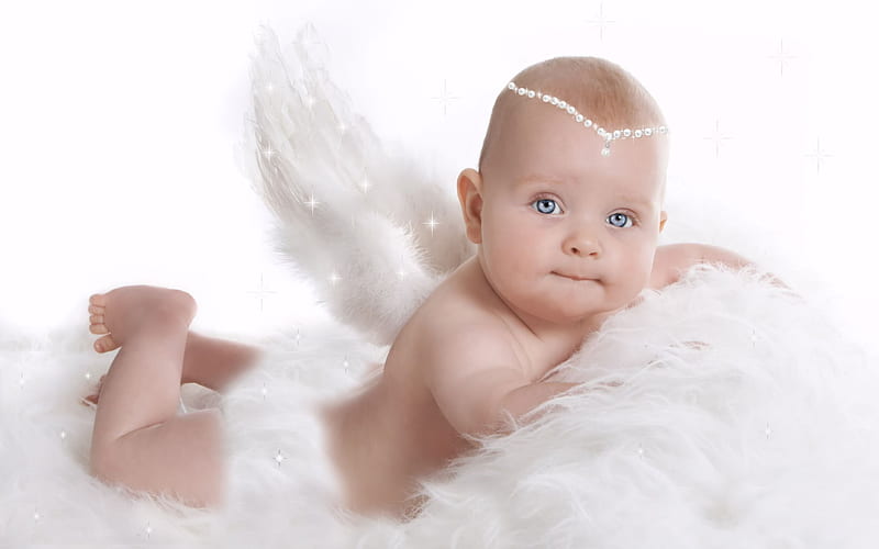 Child Angel, Look, Angel, Diadem, Child, HD wallpaper
