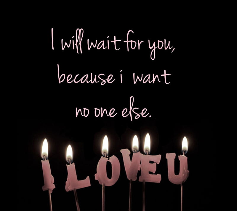 Wait For You, candles, feelings, fire, light, love, new, nice, saying, wait, HD wallpaper