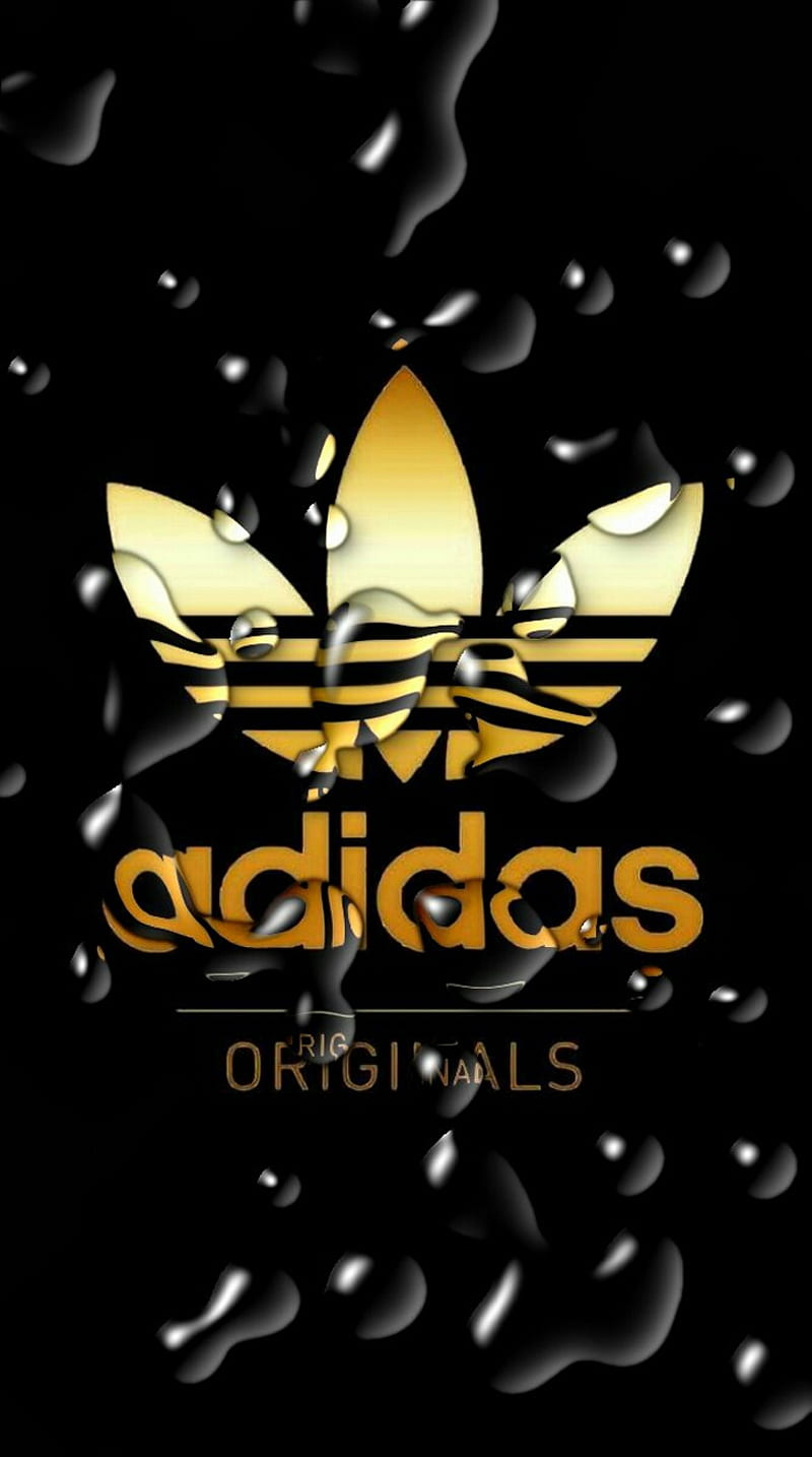 Adidas drops, adidas, brand, gold, logo, new, raindrops, HD phone ...