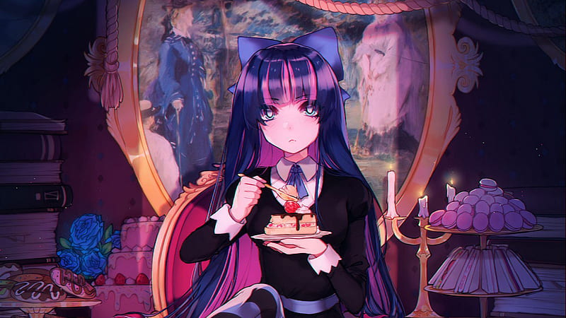 Purple Hair School Uniform Anime Girl Desert Blue Eyes Anime Girl, HD wallpaper