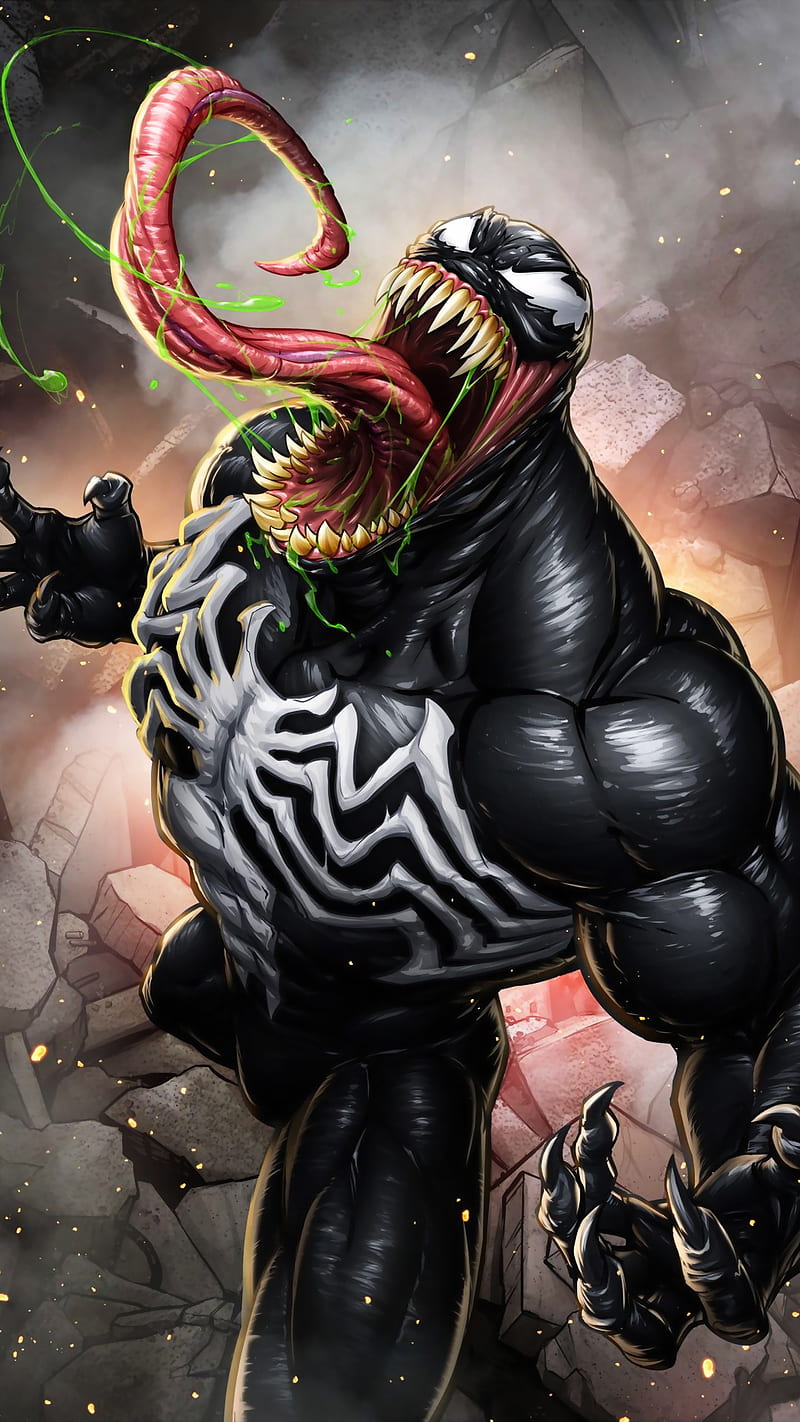 Venom, desenho, art, painting, colors, landscape awesome, stylish, attractive, admirable, HD phone wallpaper