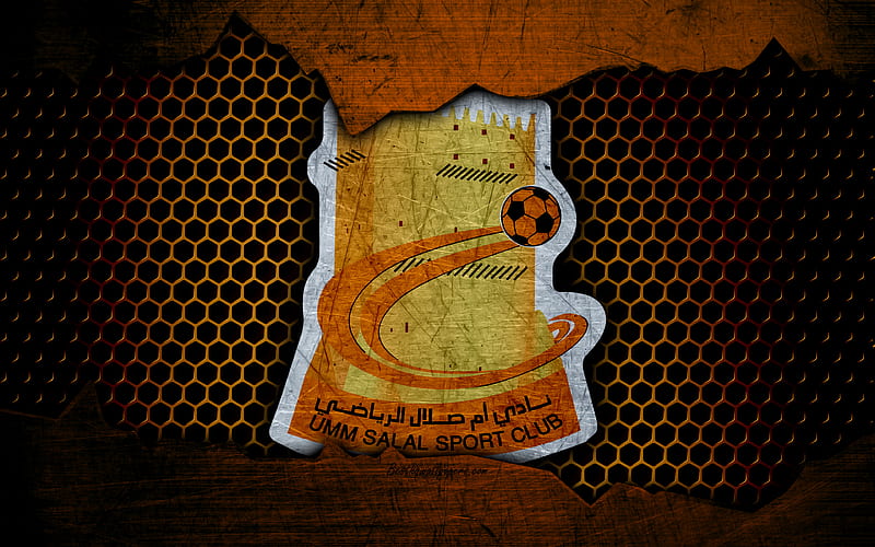 Umm Salal logo, Qatar Stars League, soccer, football club, Qatar, Doha, grunge, metal texture, Umm Salal FC, HD wallpaper