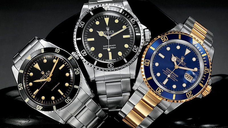 Rolex Gold Blue Stainless Steel Watch Rolex, HD wallpaper