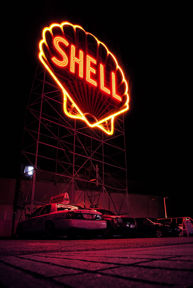 Shell LED signage, HD phone wallpaper