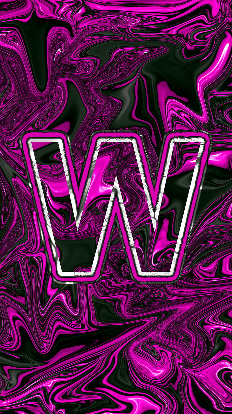 Letter W pink abstract, colors, cream, lava, letter W, liquid, magma, oil, HD phone wallpaper