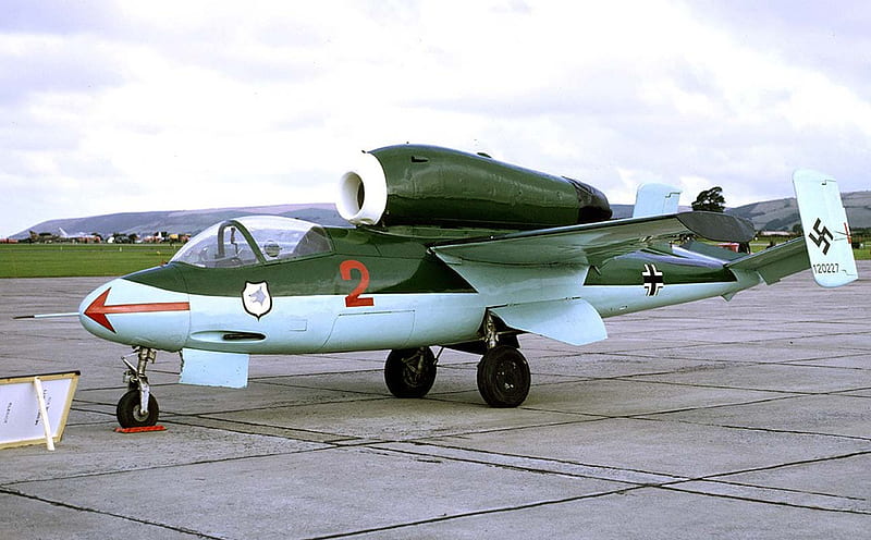Heinkel He-162 Salamander, heinkel, world war two, jet fighter, luftwaffe, HD wallpaper