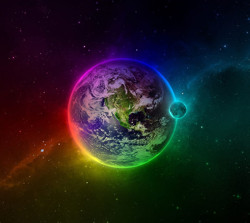 colorful earth, space, universe, HD wallpaper