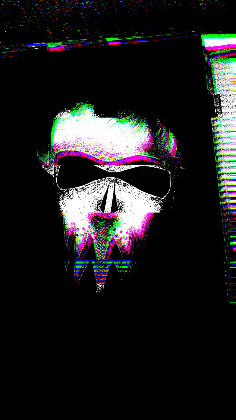 Mask , anime, black, boy, cool, dark, glitch, skull, tech, white, HD phone wallpaper