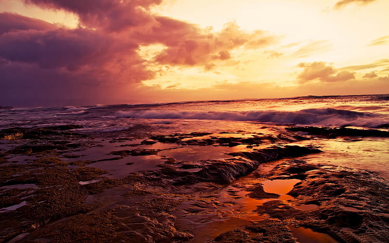 beauty sea sunset-Nature, HD wallpaper