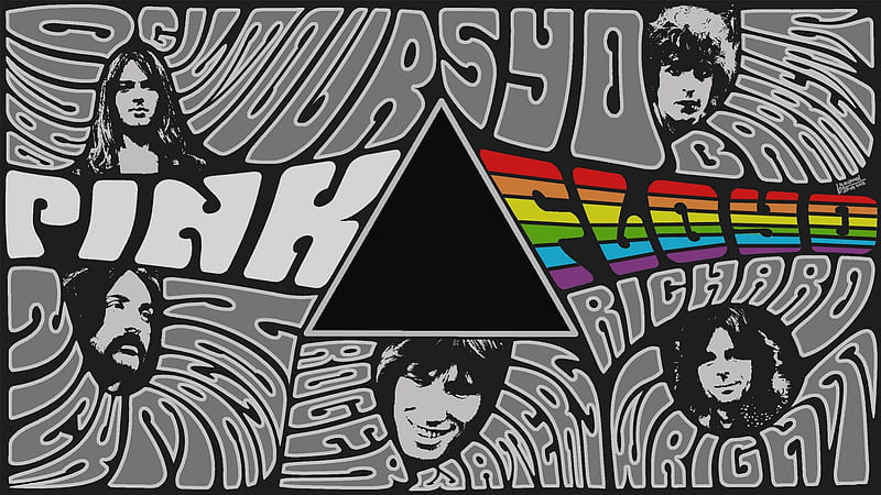 Pink Floyd Collage: Syd Barret, Roger Waters, David Gilmour, Steve Right & drummer Nick Mason., roger waters, pussy, david gilmour, pink floyd, HD wallpaper