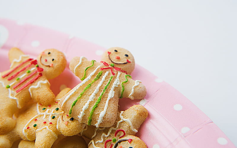 Cute Gingerbread Man Christmas, HD wallpaper