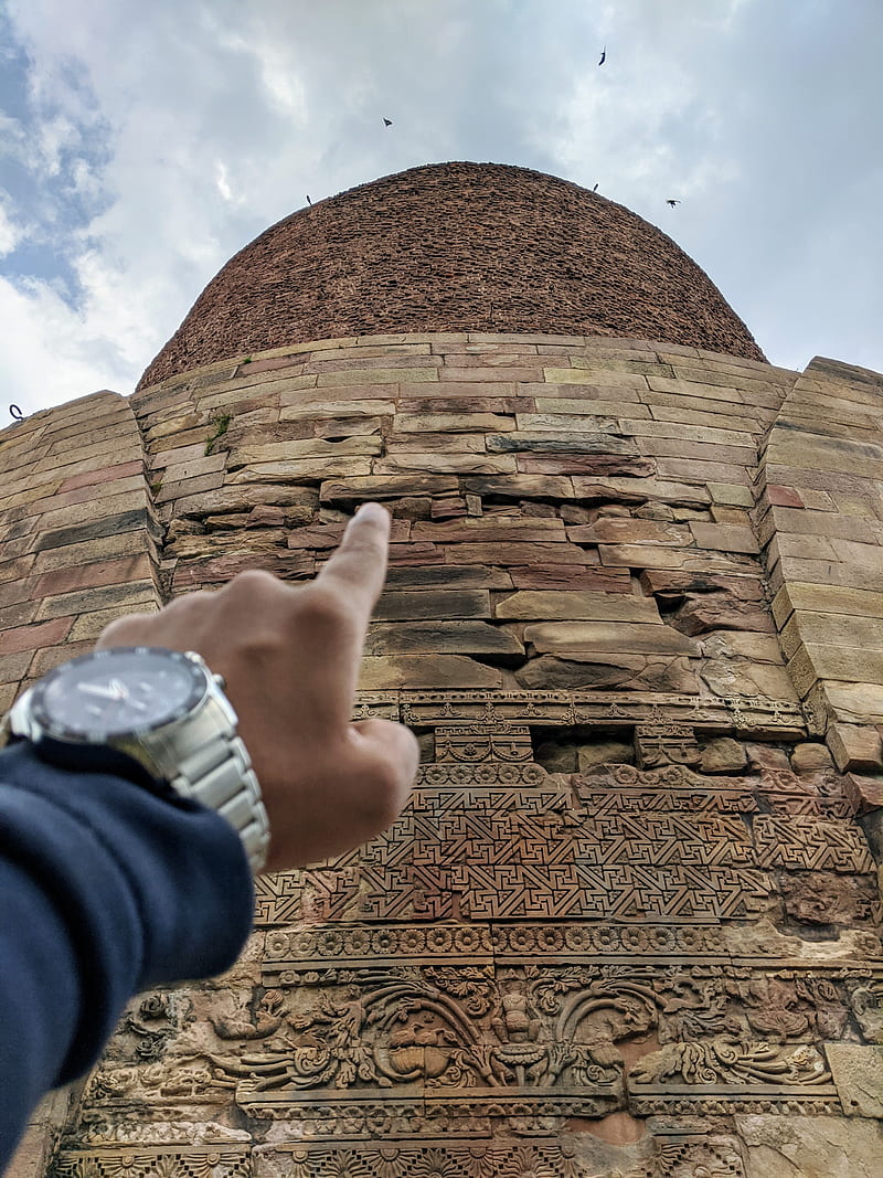Sky of stupa, bird, varanasi, watch, wristwatch, HD phone wallpaper