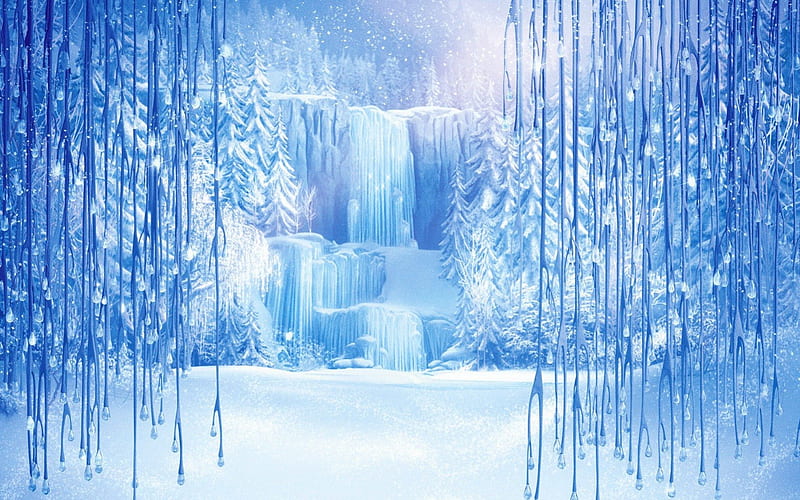 Frozen (2013), movie, snow, ice, frozen, blue, winter, disney, HD wallpaper