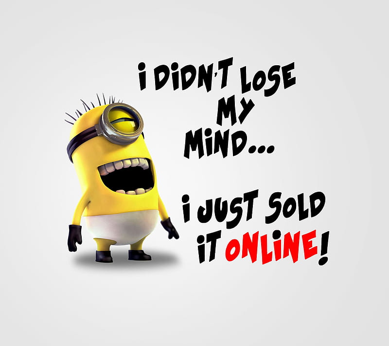 Grazy Minion, fun, funny, lose, mind, online, smile, sold, HD wallpaper