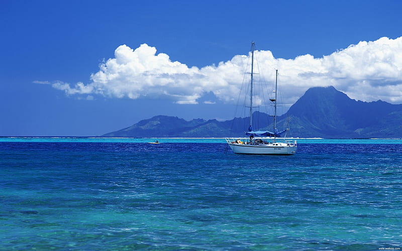 Tahiti Yacht, HD wallpaper