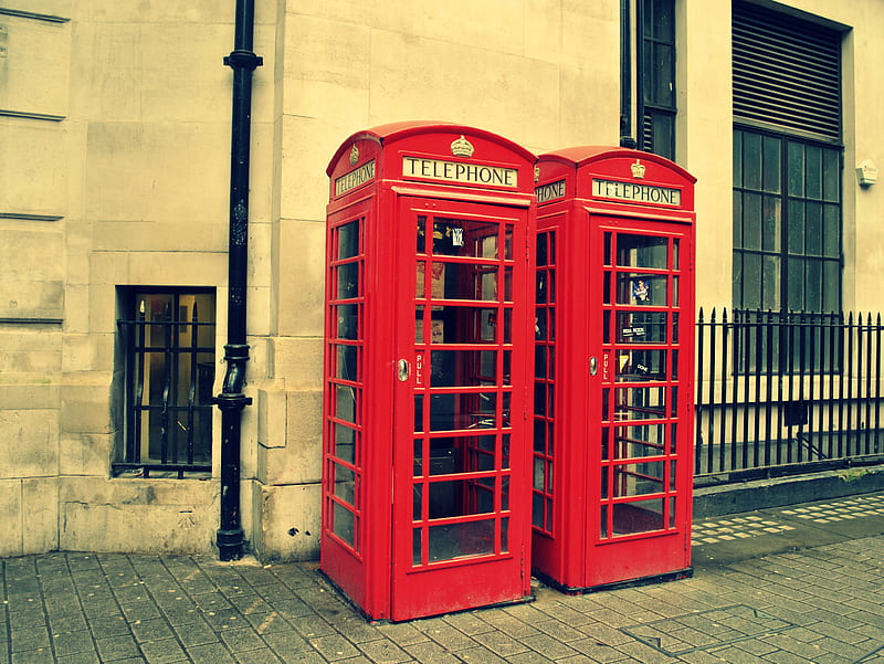 London, telephone, HD wallpaper