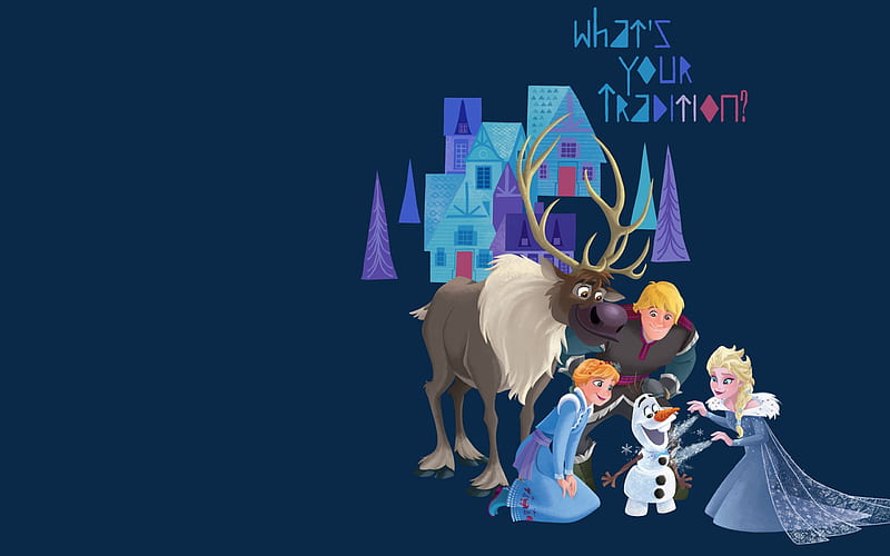 Olaf's Frozen Adventure (2017), poster, anna, movie, elsa, iarna, winter, olafs frozen adventures, disney, blue, HD wallpaper