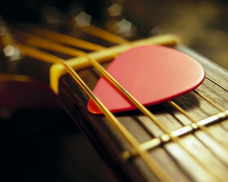the pick that plays music, fender, gibson, guitar, music, HD wallpaper