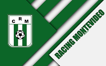 Racing Montevideo Uruguayan football club, silk texture, logo