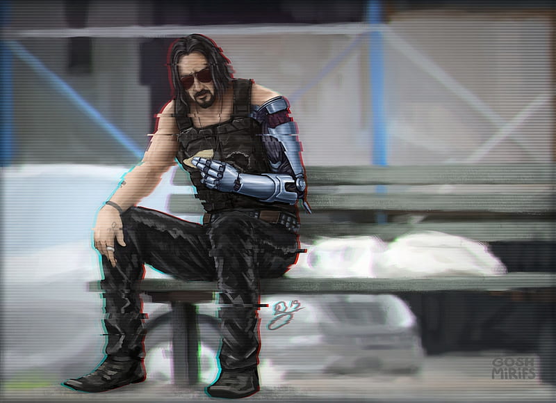 Keanu Reeves Artwork Cyberpunk 2077, HD wallpaper