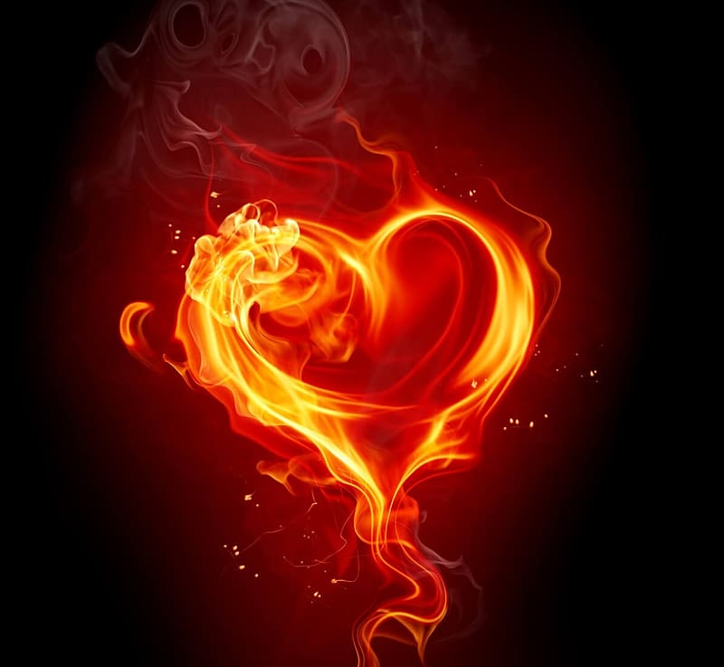 heart, fire, valentine, luminos, card, flame, HD wallpaper | Peakpx