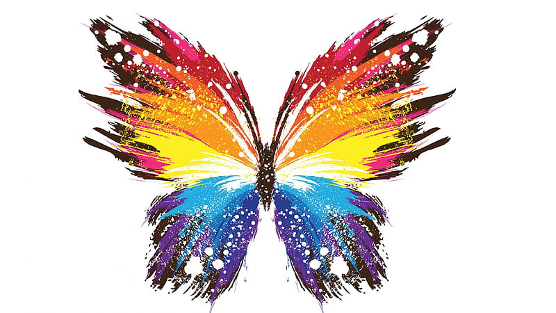 Butterfly Abstract Colorful, colorful, creative, abstract, butterfly, HD wallpaper