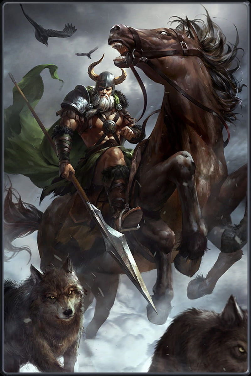 Odin, heroes, mythology, HD phone wallpaper